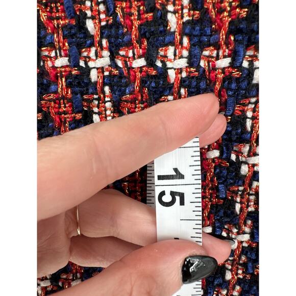 Adelyn Rae Skirt Womens Medium Red Plaid Mini Tweed Grunge Academia Preppy - Picture 7 of 8